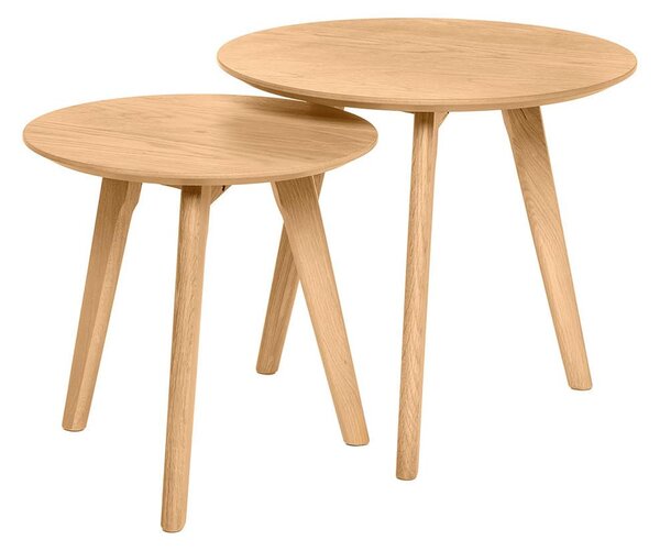 MUZZA Set 2 konferenčných stolíkov SANTA Ø 50 / Ø 40 cm