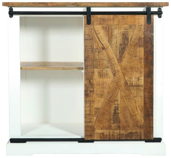 ŠIROKÁ KOMODA, mangové drevo, prírodná farba, čierna, biela, 100/85/45 cm MID.YOU - Online Only drobný nábytok, Online Only