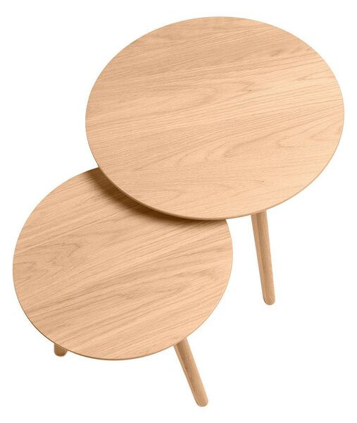 MUZZA Set 2 konferenčných stolíkov SANTA Ø 50 / Ø 40 cm