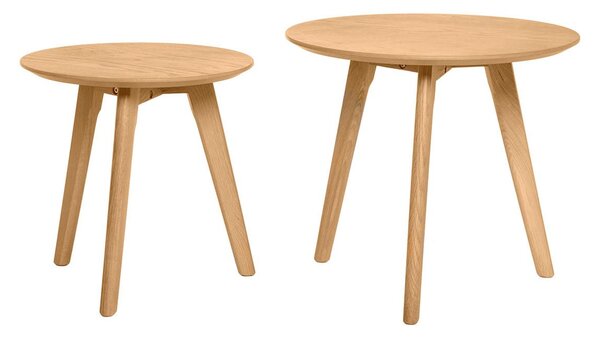 MUZZA Set 2 konferenčných stolíkov SANTA Ø 50 / Ø 40 cm