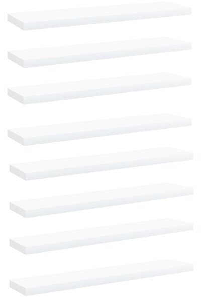 Prídavné police 8 ks, biele 40x10x1,5 cm, drevotrieska