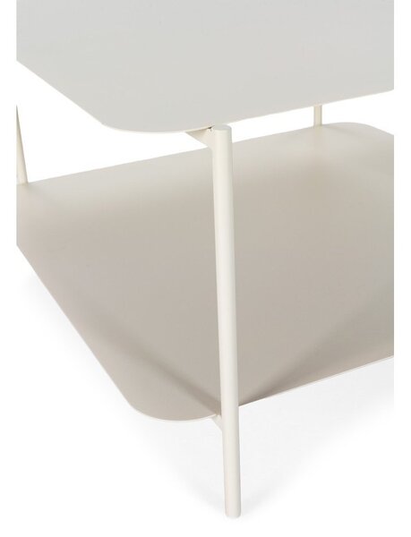 Krémovobiely kovový konferenčný stolík 70x73 cm Beatrix – MOME