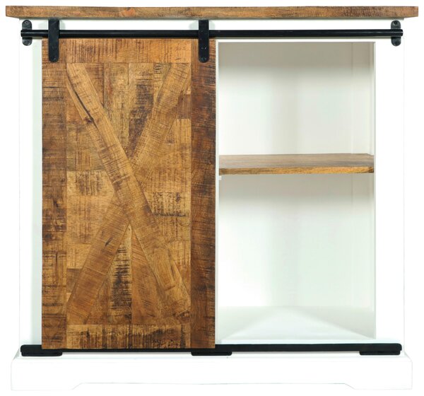 ŠIROKÁ KOMODA, mangové drevo, prírodná farba, čierna, biela, 100/85/45 cm MID.YOU - Online Only drobný nábytok, Online Only