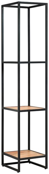 REGÁL, čierna, medová, železo, akácia, 37/184/42 cm MID.YOU - Online Only drobný nábytok, Online Only