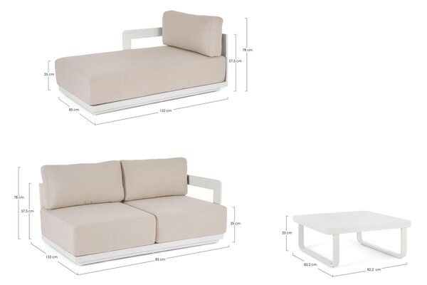 MUZZA Záhradný set riemal béžový