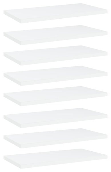 Prídavné police 8 ks, biele 40x20x1,5 cm, drevotrieska