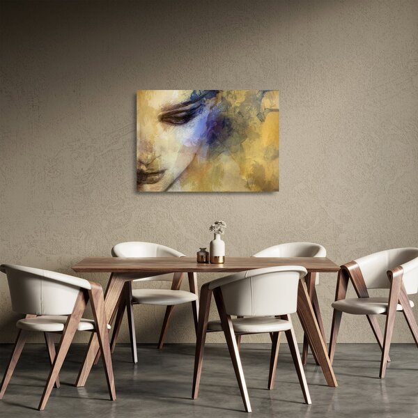 Sklenený obraz - Portrét ženy, kresba (70x50 cm)