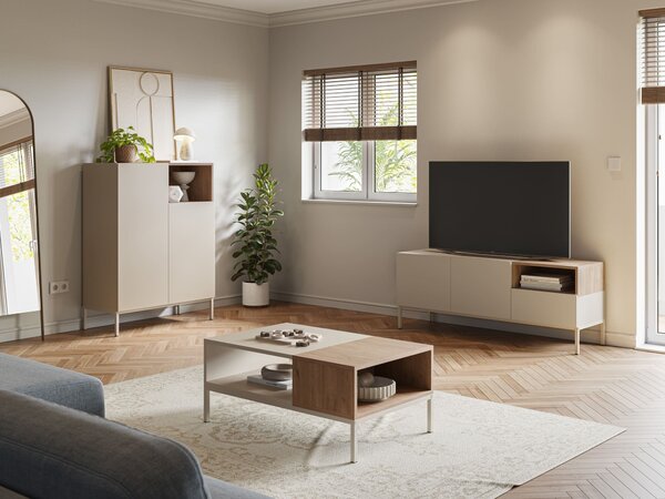 MUZZA TV skrinka KATRIN 180 x 42 cm krémová