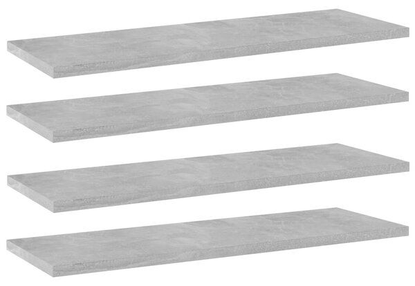 Prídavné police 4 ks, betónovo sivé 60x20x1,5 cm, drevotrieska