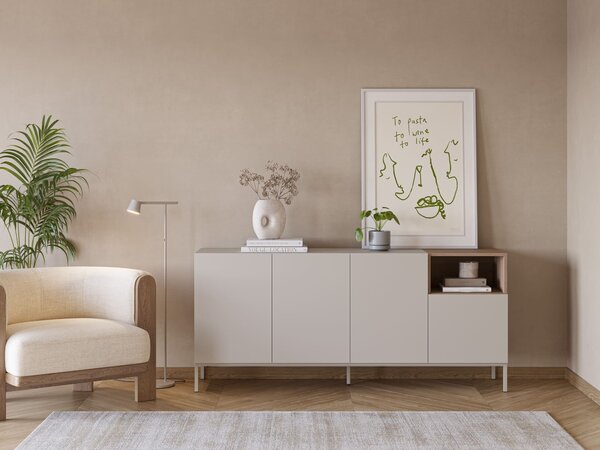 MUZZA Komoda KATRIN 180 x 42 cm krémová