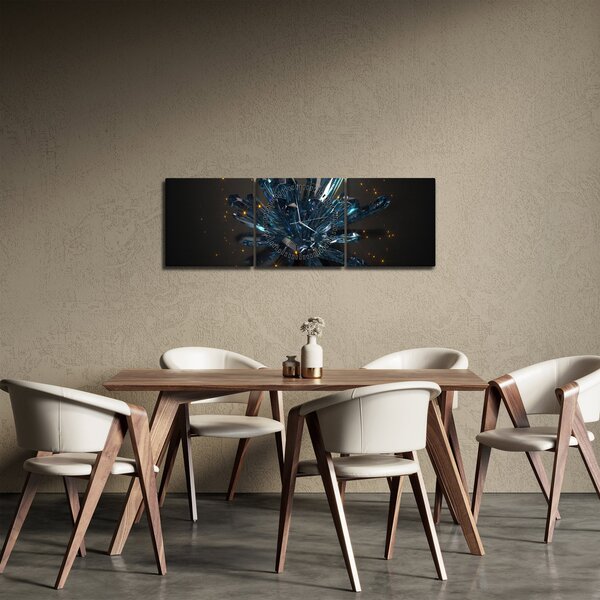 Obraz kryštálu (s hodinami) (90x30 cm)