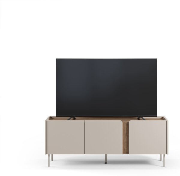 MUZZA TV stolík LEMBUT 140 x 35 cm svetlo sivý