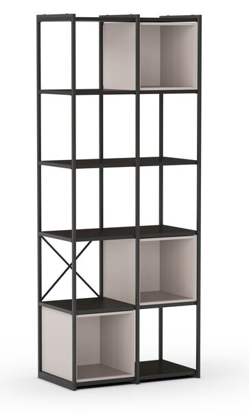 MUZZA Regál LOGAM 70 x 179 cm krémová