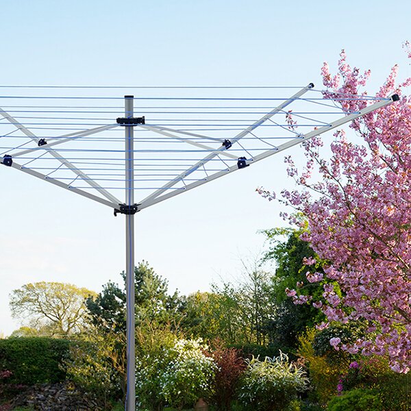 Erga Garden 5000, voľne stojaci 4-ramenný záhradný sušiak na bielizeň 200x200x195 cm, strieborná-červená, ERG-SEP-10SUSOGRGAR50