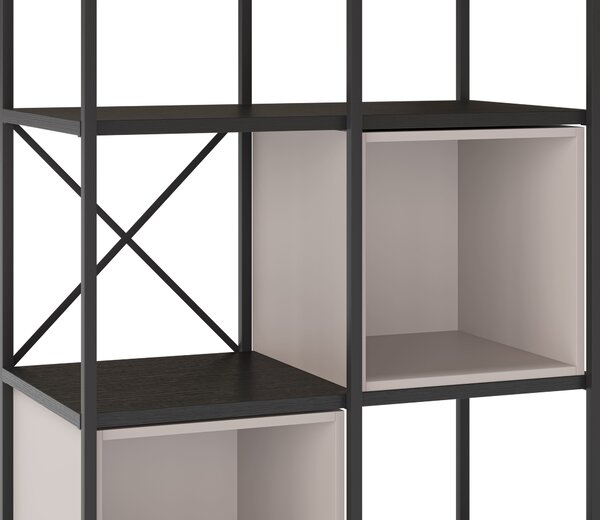 MUZZA Regál LOGAM 70 x 179 cm krémová