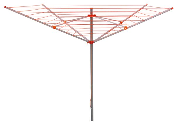 Erga Garden 5000, voľne stojaci 4-ramenný záhradný sušiak na bielizeň 200x200x195 cm, strieborná-červená, ERG-SEP-10SUSOGRGAR50