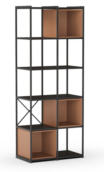 MUZZA Regál LOGAM 70 x 179 cm terakota