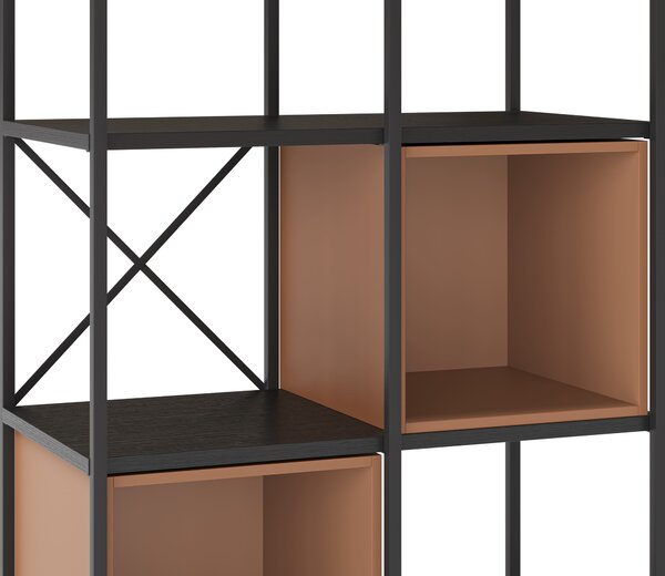 MUZZA Regál LOGAM 70 x 179 cm terakota