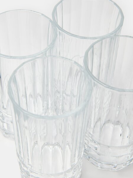 Sinsay - Súprava pohárov s reliéfnym vzorom 4 pack - clear