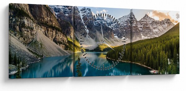 Obraz - Kanada, Národný park Banff, Moraine Lake (s hodinami) (90x30 cm)