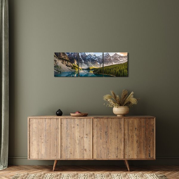 Obraz - Kanada, Národný park Banff, Moraine Lake (s hodinami) (90x30 cm)