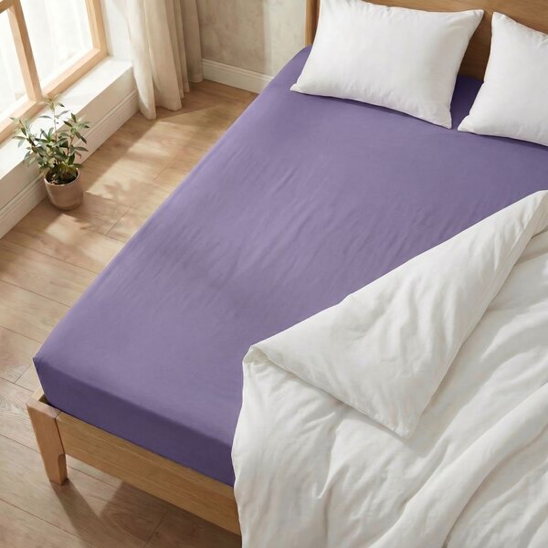 Kvalitex Jersejové jednolôžkové svetlo fialové 100x200cm