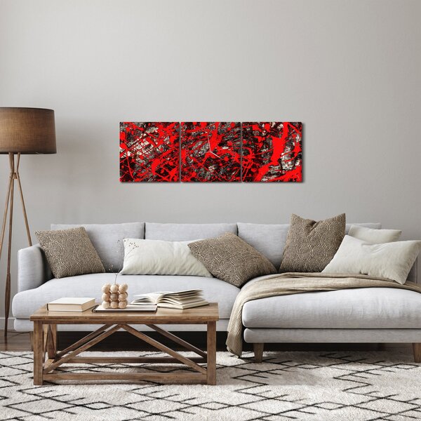 Obraz - Expresívne abstrakcie (s hodinami) (90x30 cm)