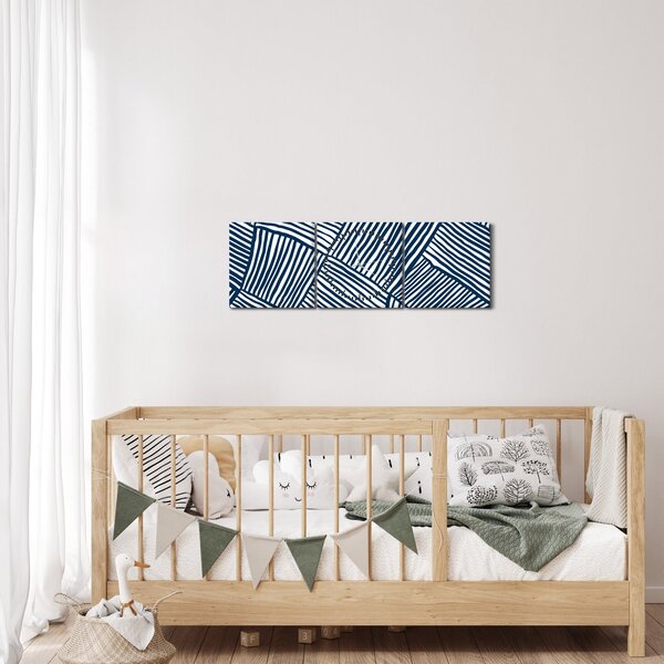 Obraz - 3D línia (s hodinami) (90x30 cm)