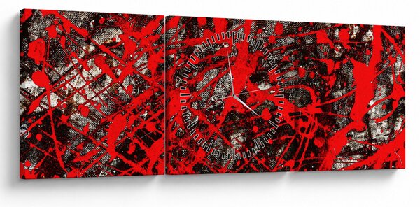 Obraz - Expresívne abstrakcie (s hodinami) (90x30 cm)