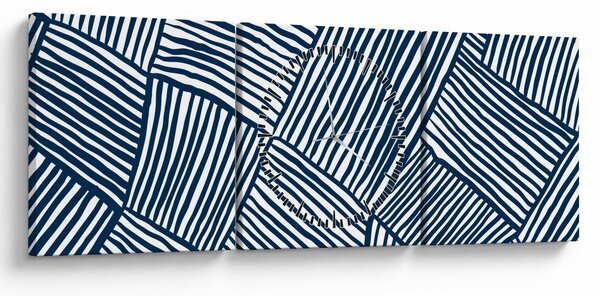 Obraz - 3D línia (s hodinami) (90x30 cm)