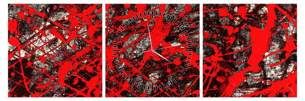 Obraz - Expresívne abstrakcie (s hodinami) (90x30 cm)