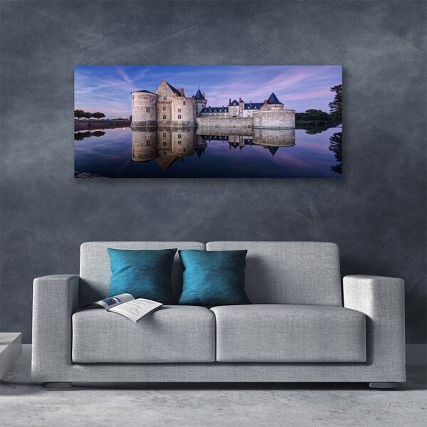 Obraz na plátne Hrad voda architektúra 125x50 cm
