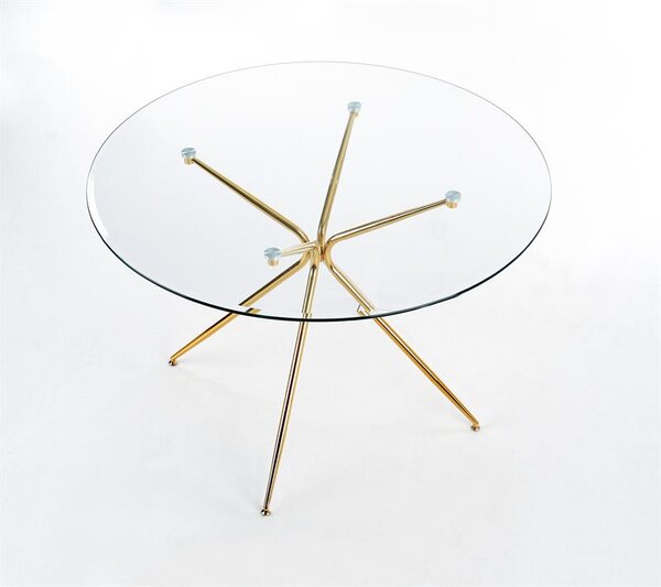Halmar RONDO stôl, doska - bezfarebná, nohy - zlaté