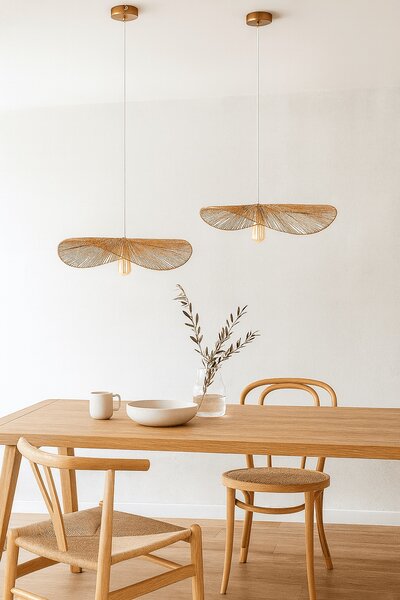 MUZZA Závesná lampa OMBAK Ø 61 cm prírodná