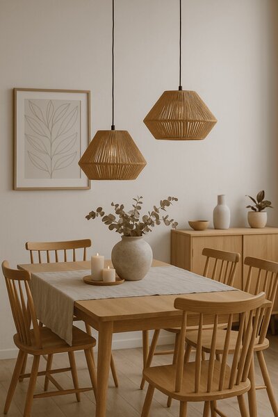 MUZZA Závesná lampa LIONTIN Ø 18 cm prírodná