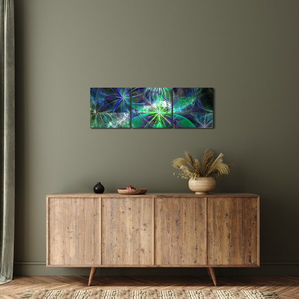 Obraz - Abstraktné geometrické tvary (s hodinami) (90x30 cm)