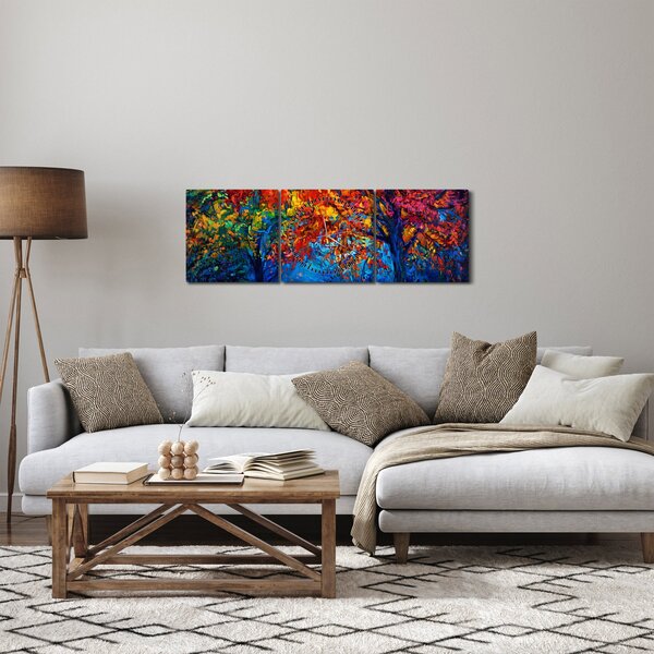 Obraz maľby prírody (s hodinami) (90x30 cm)