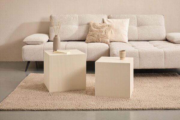 SADA KONFERENČNÝCH STOLÍKOV, kašmírová, kompozitné drevo, 45/40/45/40/45/40 cm Xora - Stolíky do obývačky, Online Only