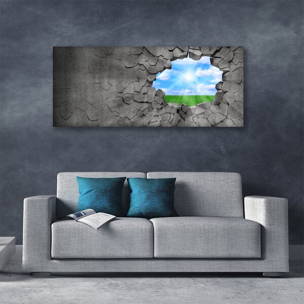Obraz Canvas Dziura popękana ściana 125x50 cm