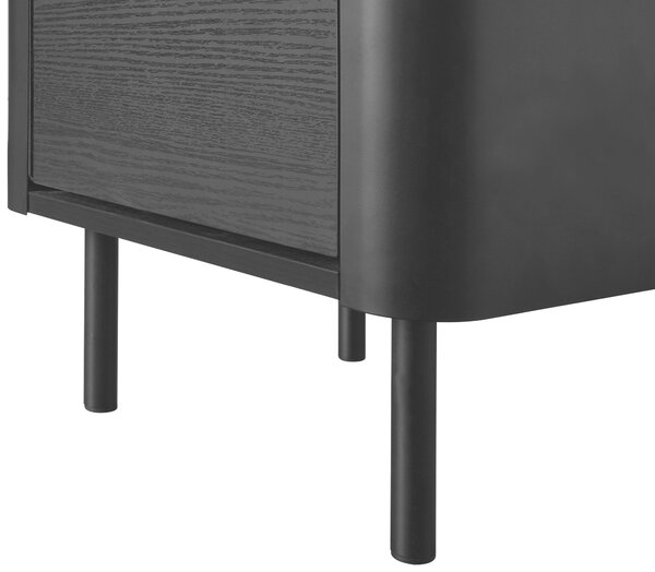 NOČNÝ STOLÍK, čierna, farba duba, 45/52/40 cm Xora - Obývacie zostavy, Online Only