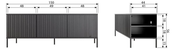 MUZZA TV stolík GRAVURE 150 x 56 cm béžový