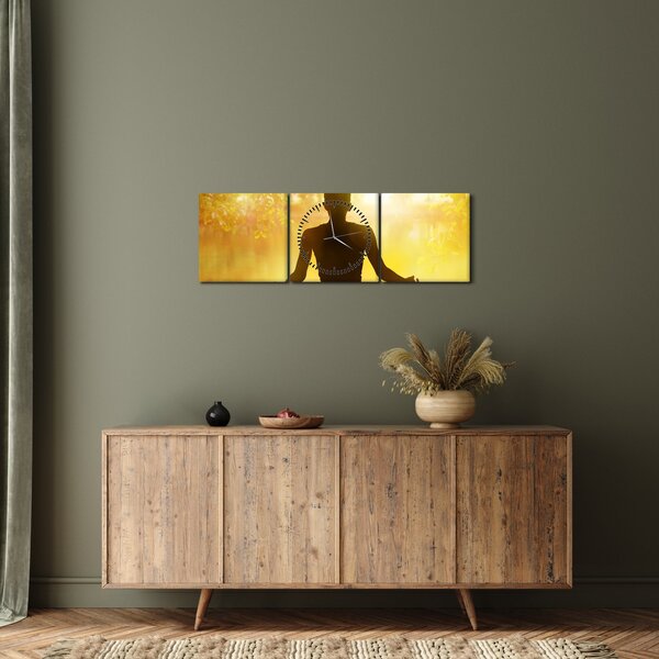 Obraz - Meditácia (s hodinami) (90x30 cm)