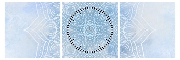 Obraz - Zimná mandala (s hodinami) (90x30 cm)