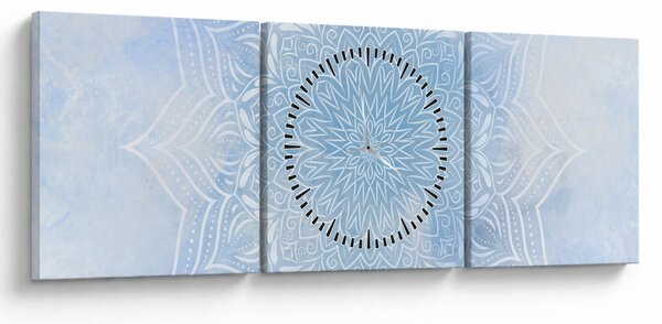 Obraz - Zimná mandala (s hodinami) (90x30 cm)