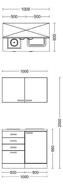 MINIKUCHYŇA NEPAL 100 100 cm FlexWell - Online Only kuchyne, Online Only