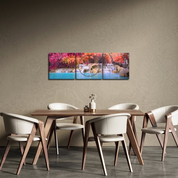 Obraz tyrkysovej lagúny, Laos, Tat Kuang Si (s hodinami) (90x30 cm)