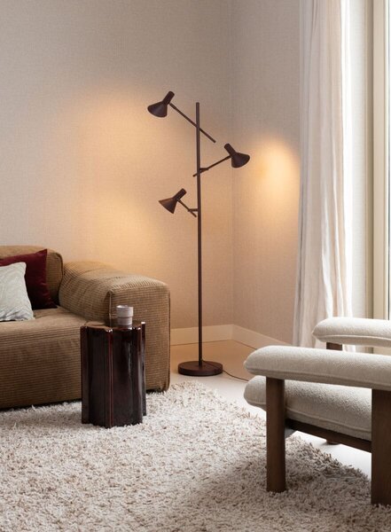 MUZZA Stojacia lampa IMIR 171 cm vínová