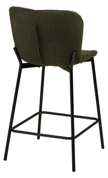 MUZZA Barová stolička MACADA 65 cm bouclé tmavo zelená