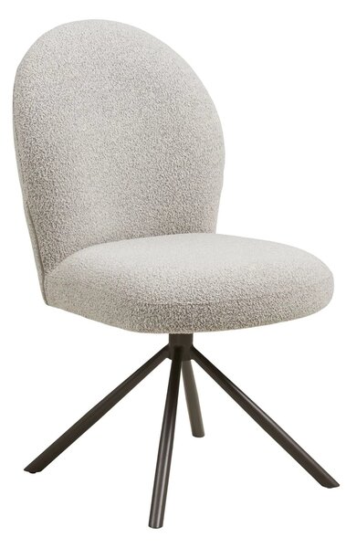 MUZZA Jedálenská stolička LANO bouclé svetlo šedá