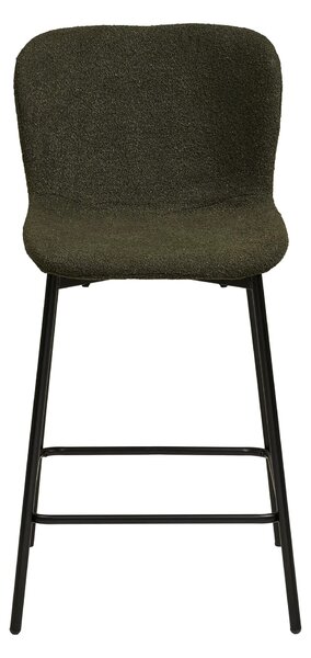 MUZZA Barová stolička MACADA 65 cm bouclé tmavo zelená